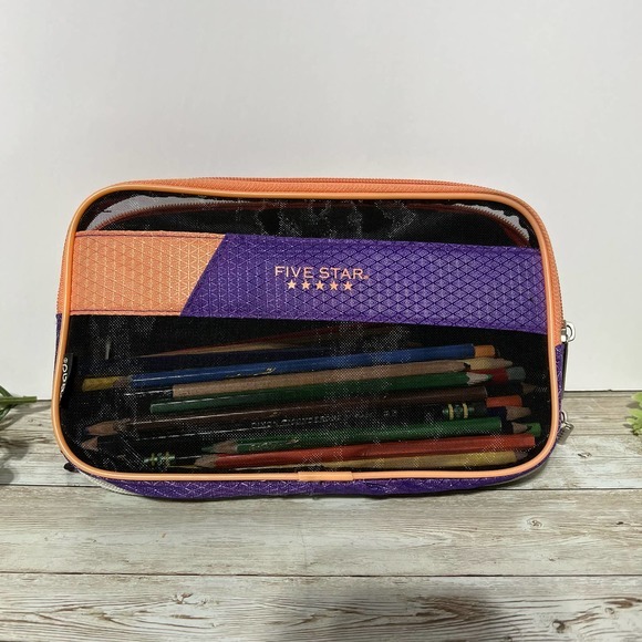 Five Star Office Mead Five Star Pencil Pen Marker Pop Up Pouch Case With Set Of Colored